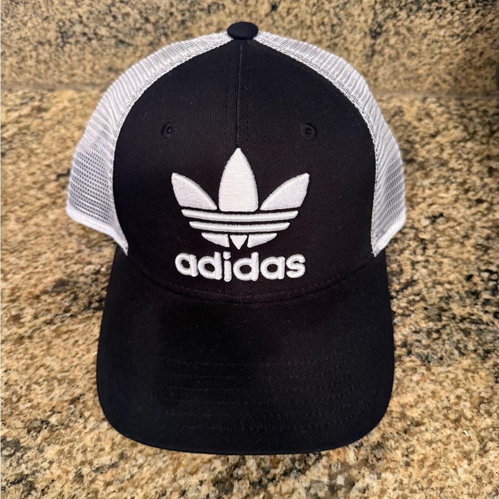 adidas Black and White Trucker Hat